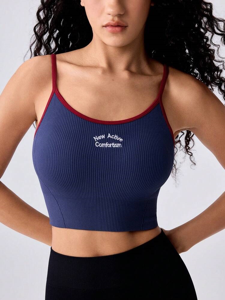 Yoga Blocks - Kadınlar için Spagetti Askılı Renk Bloklu