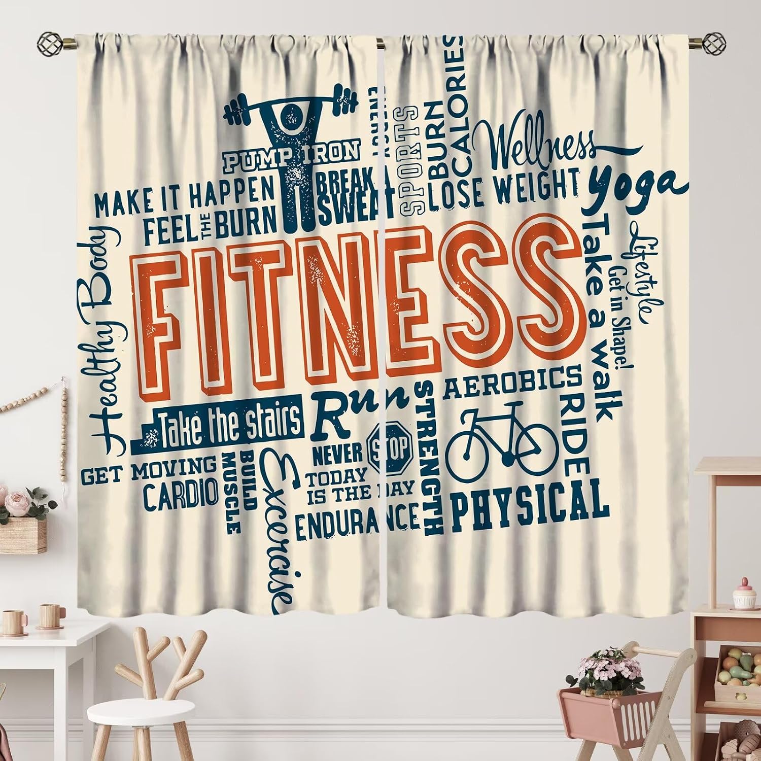 Yoga Fitness Hotel - Büyük Fitness Egzersiz Motivasyon Perdesi Afişi