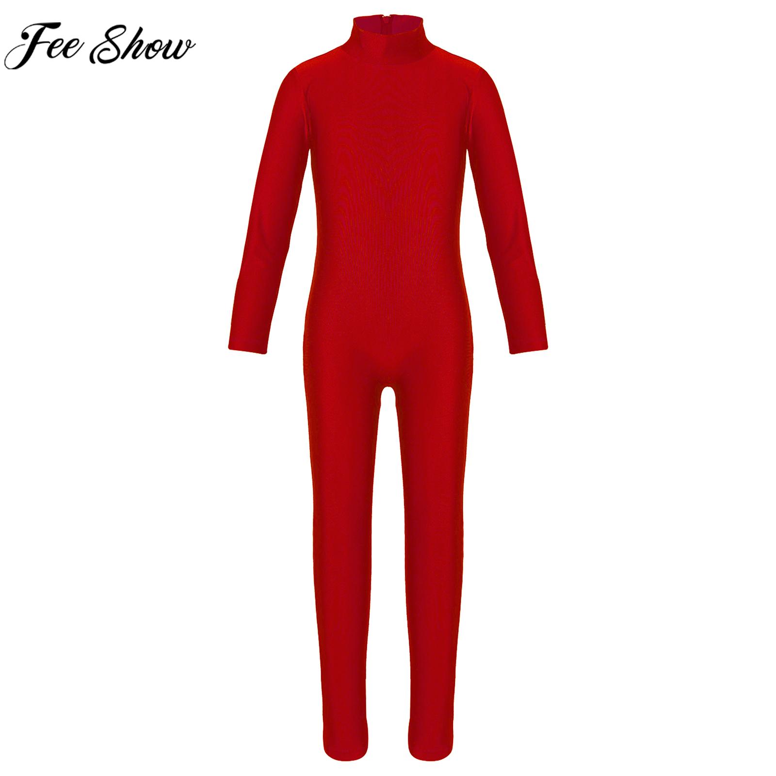 Yoga Fitness Jumpsuit - Çocuklar Kız Uzun Kollu Fermuar Bale