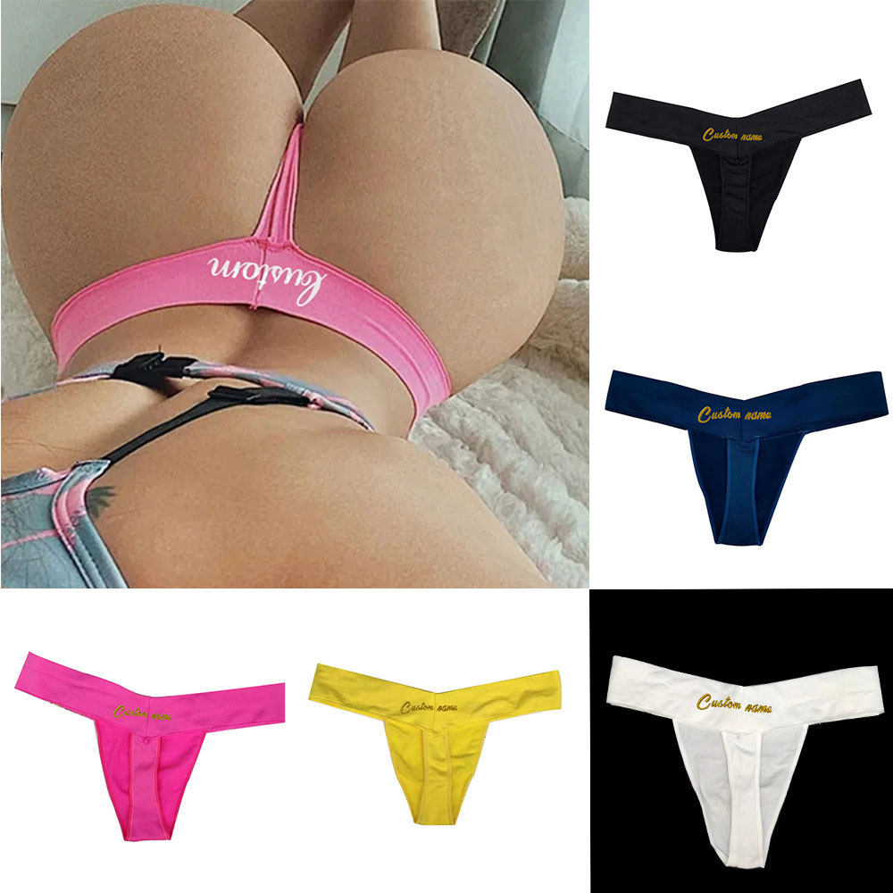 Yoga Fitness Name - Adı nakış Thongs ile özel tanga