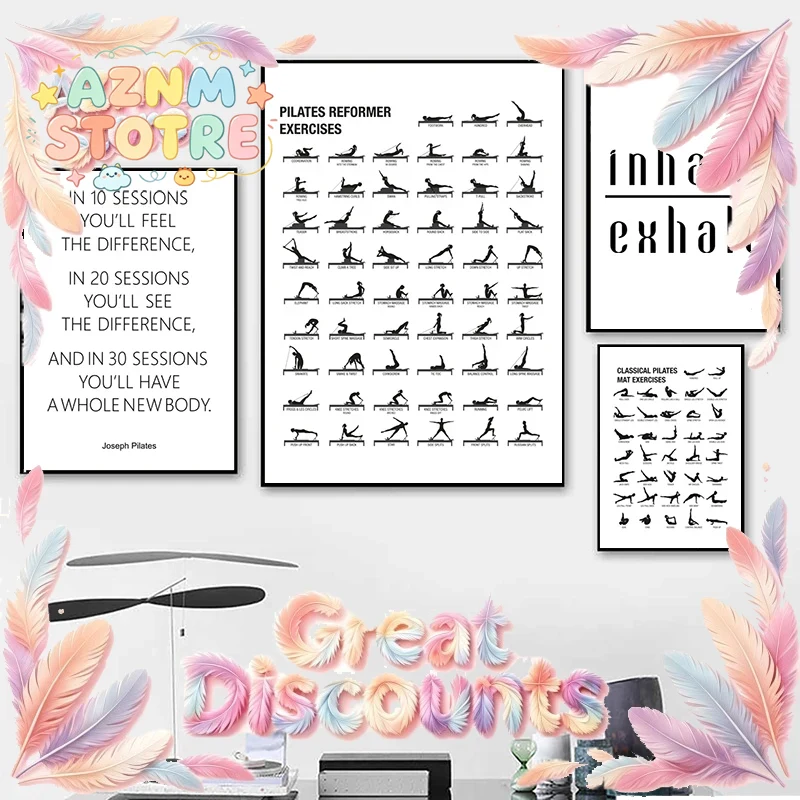 Yoga Fitness Rooms - Pilates Egzersiz Tablosu Posteri Kanvas Baskıları