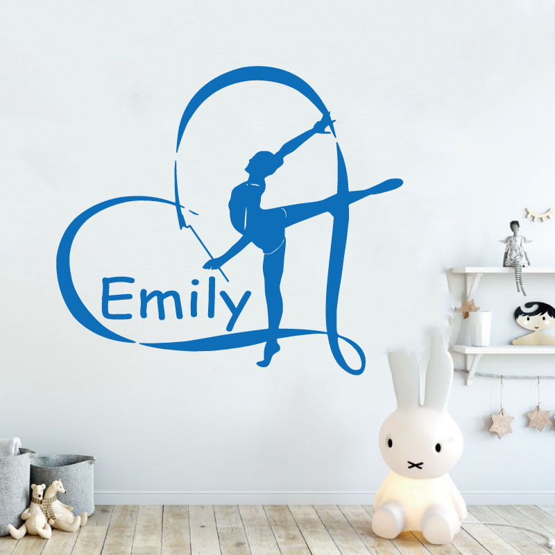 Yoga Fitness Name - Kişiselleştirilmiş isim jimnastik vinil duvar sticker