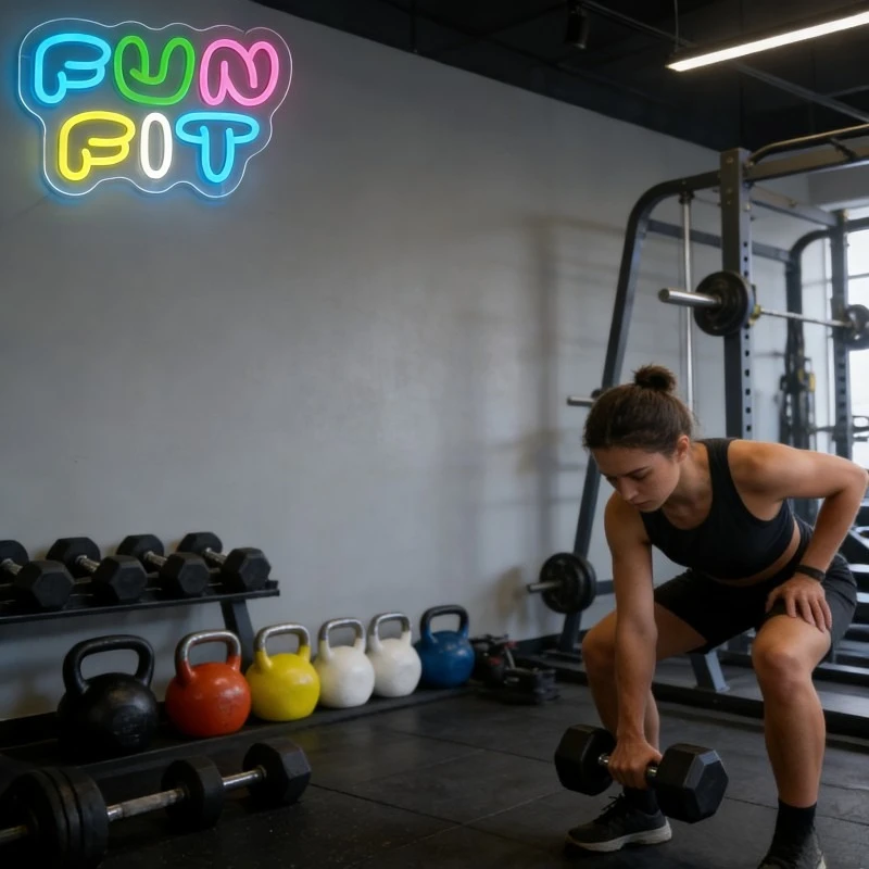 Eğlenceli Neon LED Tabela Kari - Yoga Fitness Rooms incelemesi ve fiyatı