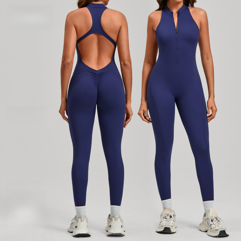 İlkbahar Yaz Tek Parça Fermuar - Yoga Fitness Jumpsuit incelemesi ve fiyatı