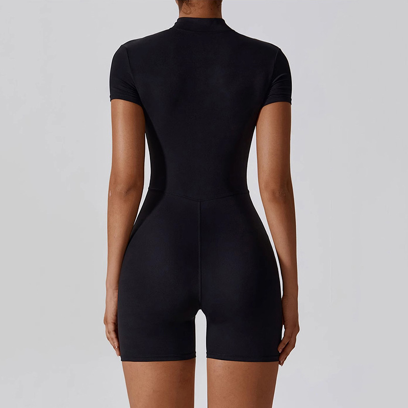 Kadın Fermuar Kısa Kollu Yoga  - Yoga Fitness Jumpsuit incelemesi ve fiyatı