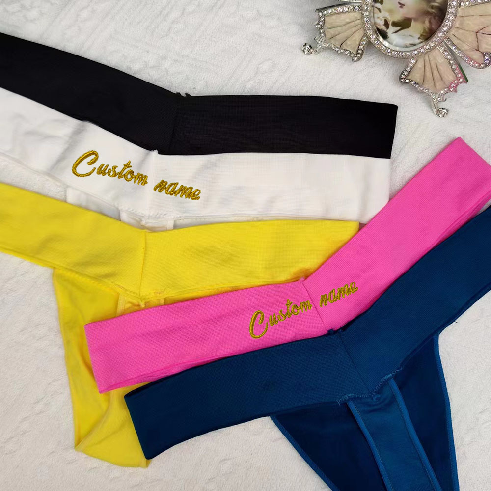Adı nakış Thongs ile özel tang - Yoga Fitness Name incelemesi ve fiyatı