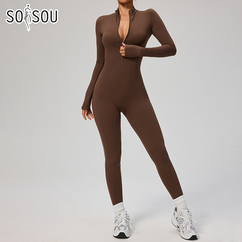 SOISOU Fermuar Tulum Kadın Hız - Yoga Fitness Jumpsuit incelemesi ve fiyatı