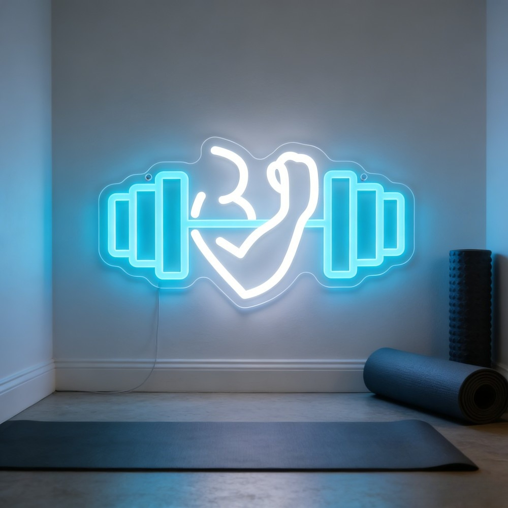Biceps Dambıl Neon Tabela LED  - Yoga Fitness Rooms incelemesi ve fiyatı