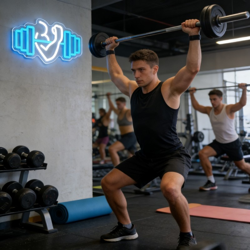 Biceps Dambıl Neon Tabela LED  - Yoga Fitness Rooms incelemesi ve fiyatı