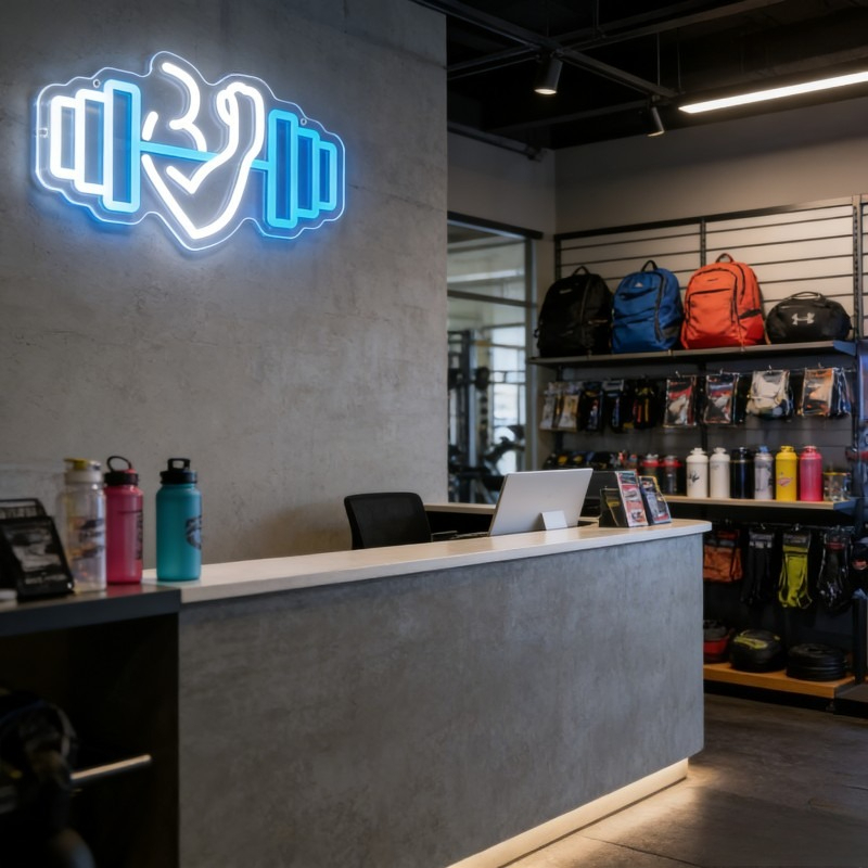 Biceps Dambıl Neon Tabela LED  - Yoga Fitness Rooms incelemesi ve fiyatı